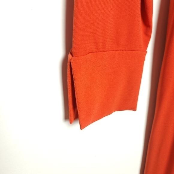 **HOST PICK**NWT ELOQUII Long-Sleeve Maxi Wrap Dress Faux French Cuff Tangerine - Picture 6 of 6